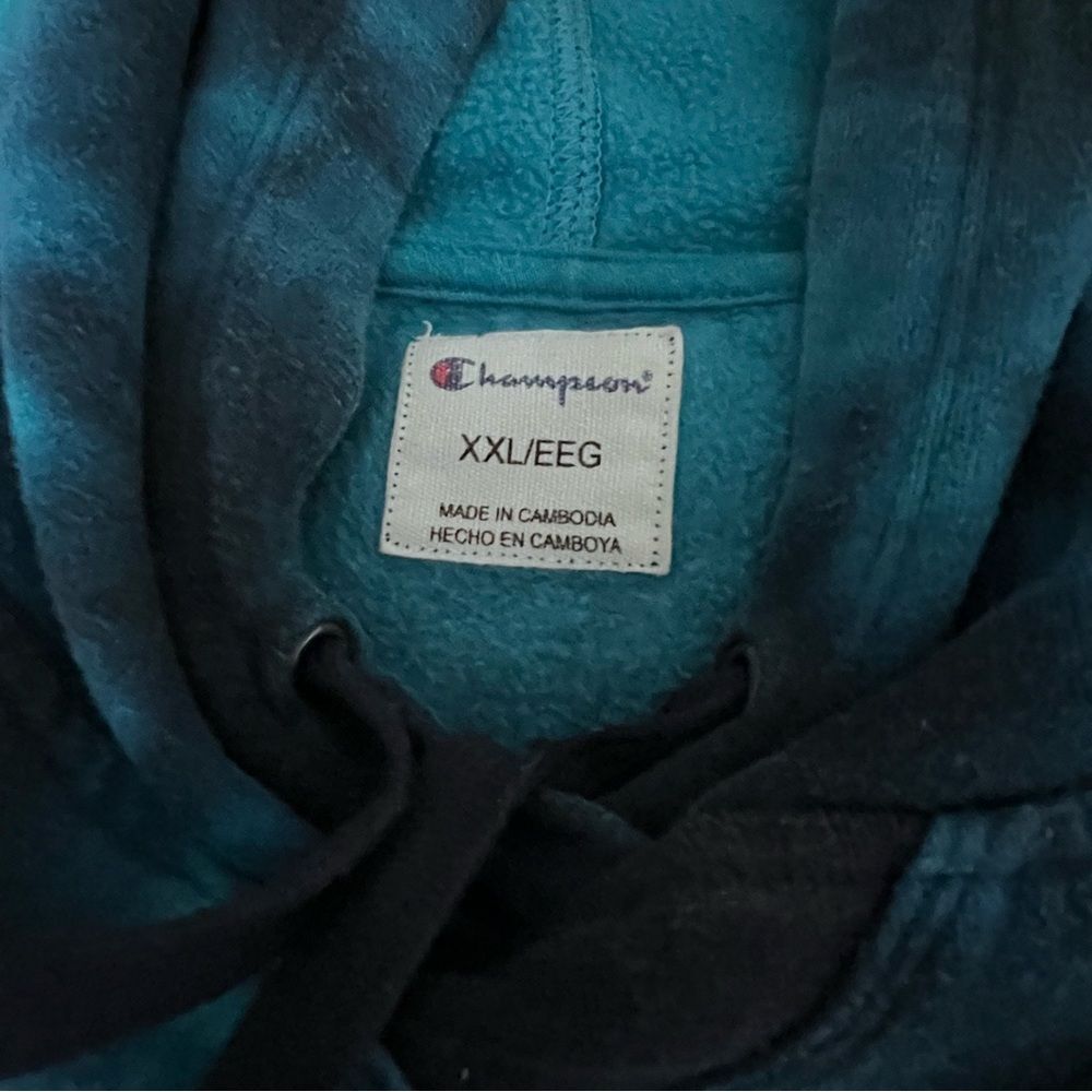 Champion Blue Tie-Dye Men's Women's Kids Hoodie size XXL - Picture 6 of 9